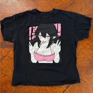Bad Habit Black and Pink Anime Girl Graphic Tshirt